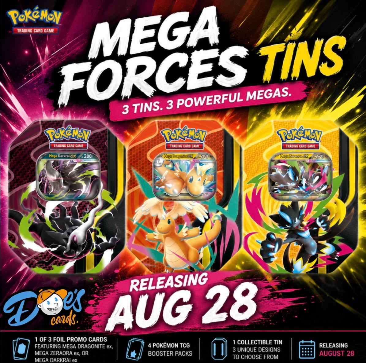 Mega Forces Tin Revealed: Release Date and Contents Doe's Cards