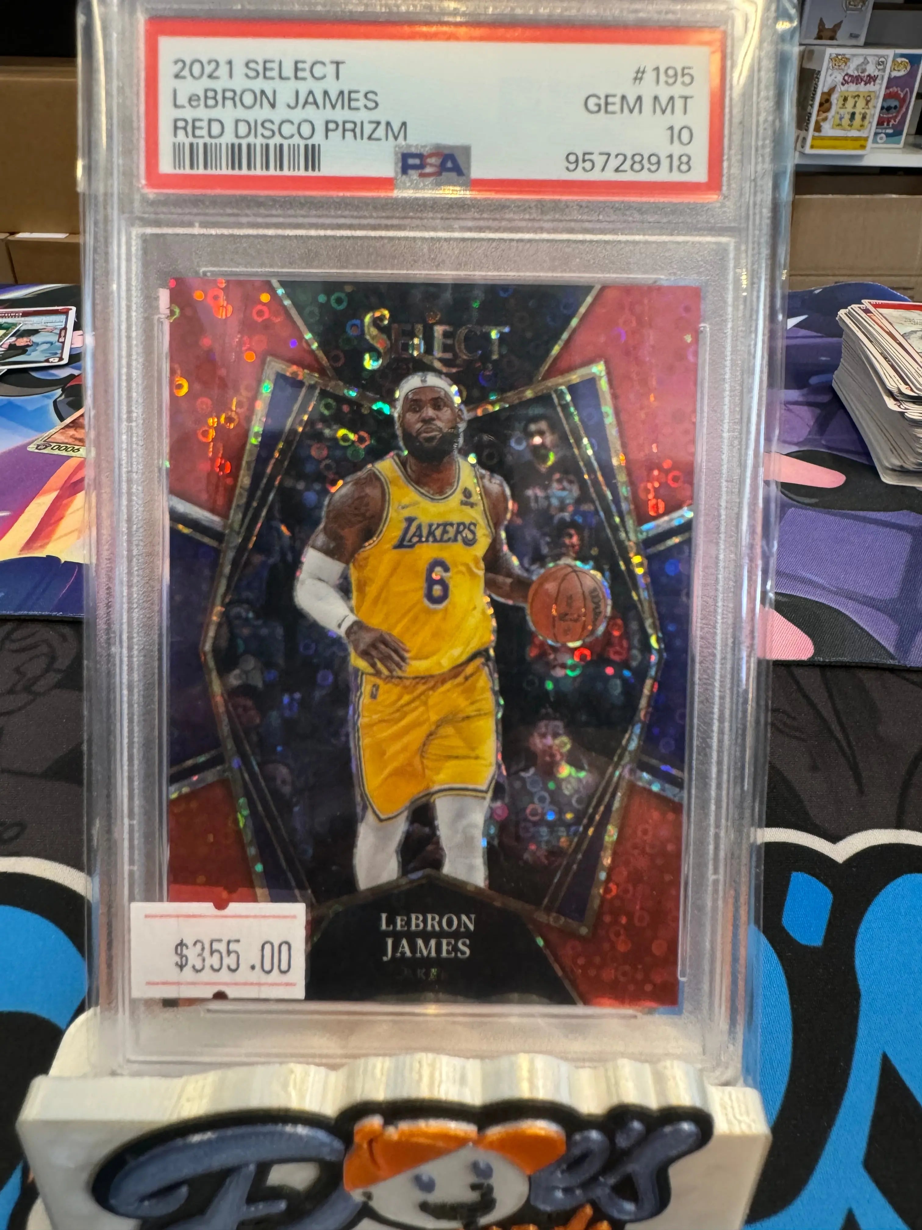Lebron James 2021 Panini Select Red Disco Prizm #’d/49 PSA 10 GEM MINT Lakers - Doe's Cards