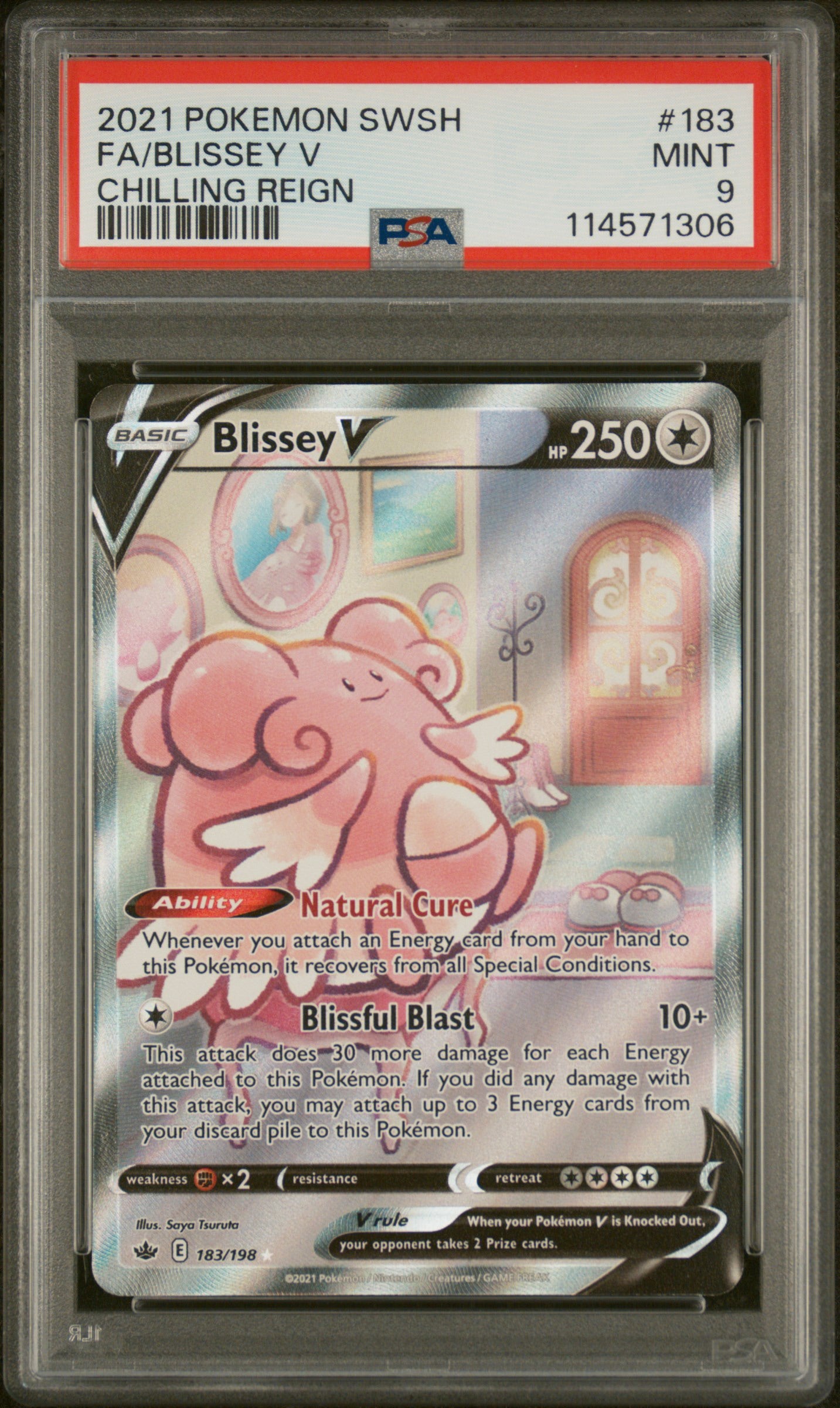 2021 POKEMON SWORD & SHIELD CHILLING REIGN #183 FULL ART/BLISSEY V PSA 9 - Doe's Cards