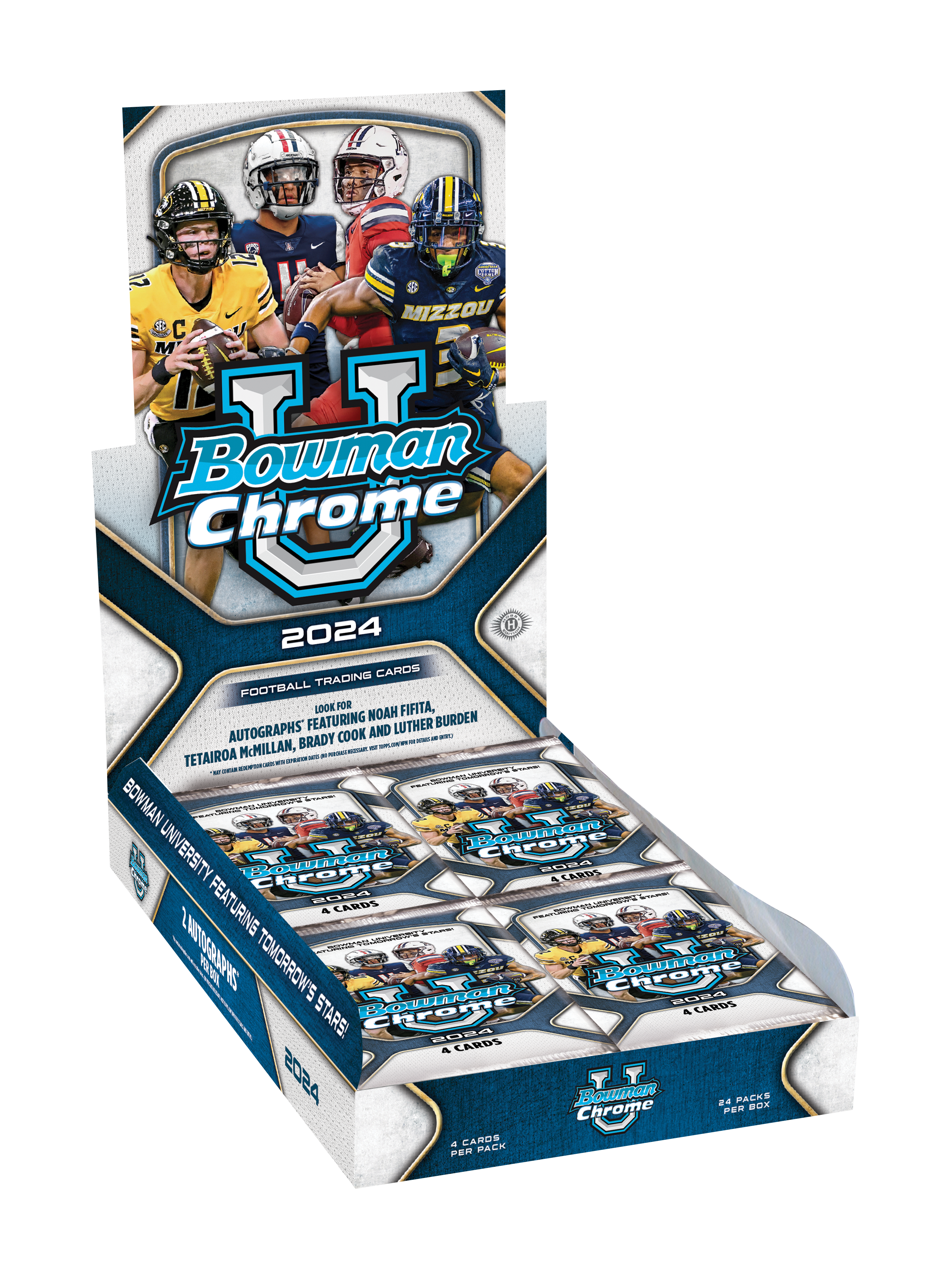 2024 Bowman University Chrome Football Hobby Box