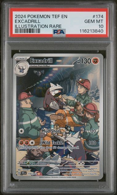 PSA 10 -2024 POKEMON TEF EN-TEMPORAL FORCES #174 EXCADRILL ILLUSTRATION RARE - Doe's Cards