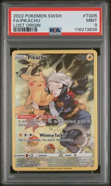 PSA 9 - 2022 POKEMON SWORD & SHIELD LOST ORIGIN #TG05 FA/PIKACHU LOST ORIGIN - Doe's Cards