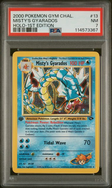 PSA 7 - 2000 POKEMON GYM CHALLENGE #13 MISTY'S GYARADOS HOLO-1ST EDITION