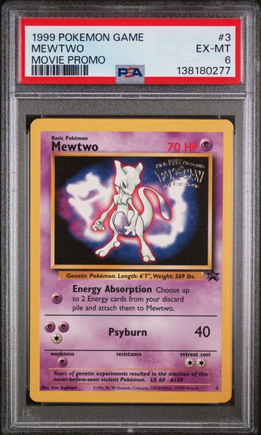 PSA 6 - 1999 POKEMON GAME MOVIE #3 MEWTWO MOVIE PROMO Doe's Cards