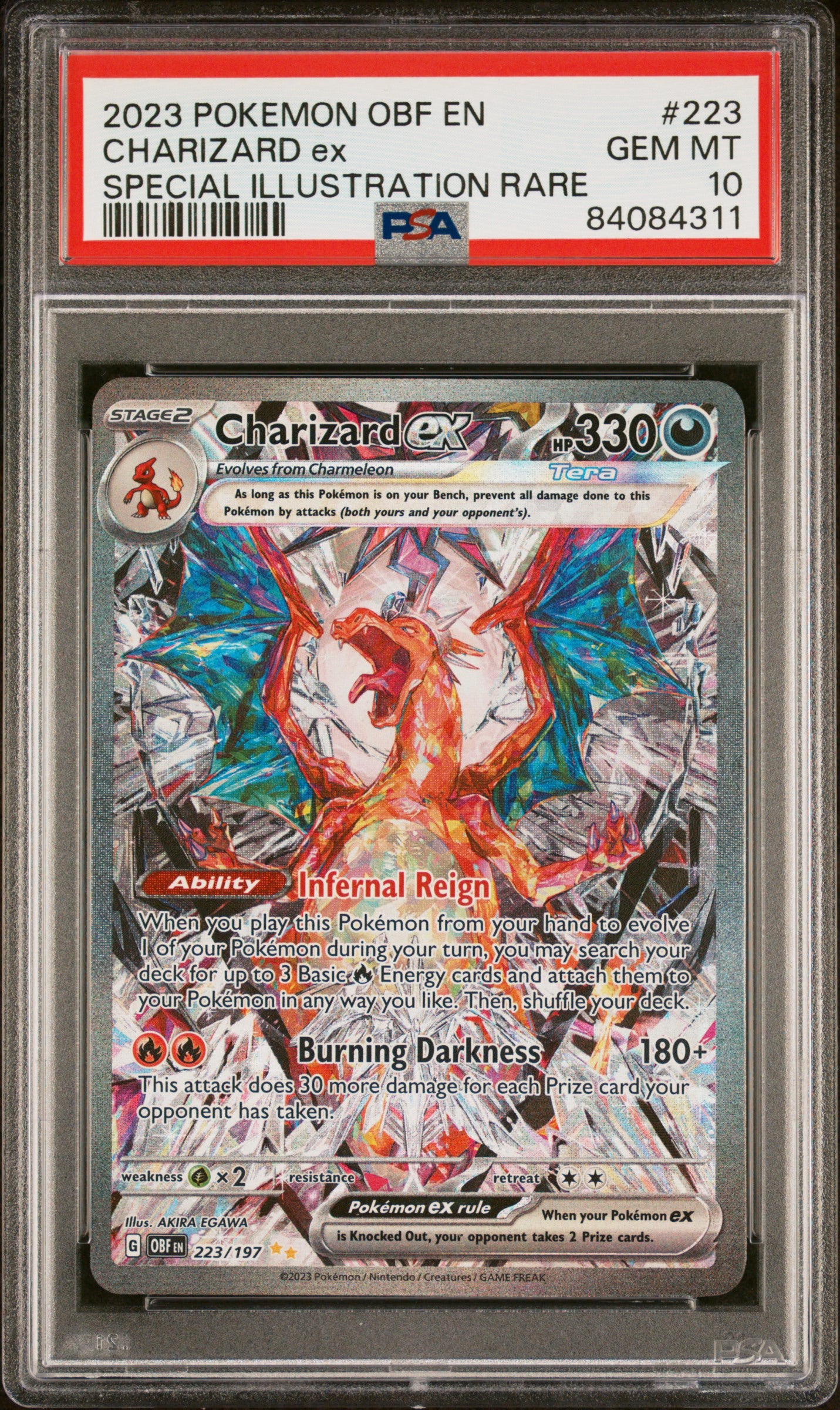 PSA 10 - 2023 POKEMON OBF EN-OBSIDIAN FLAMES #223 CHARIZARD EX SPECIAL ILLUSTRATION RARE - Doe's Cards