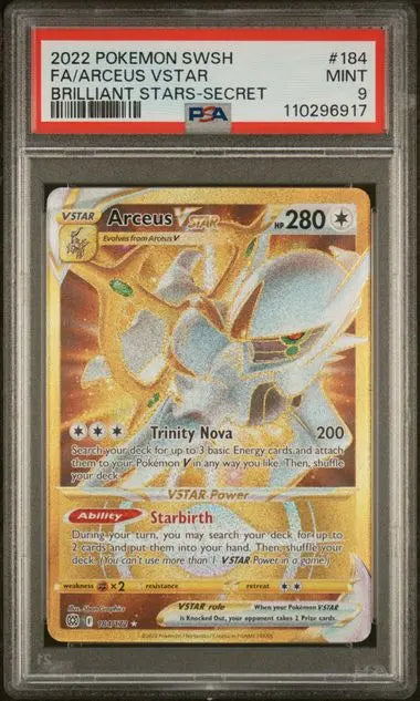 PSA 9 - 2022 POKEMON SWORD & SHIELD BRILLIANT STARS #184 FA/ARCEUS VSTAR BRILLIANT STARS-SECRET - Doe's Cards