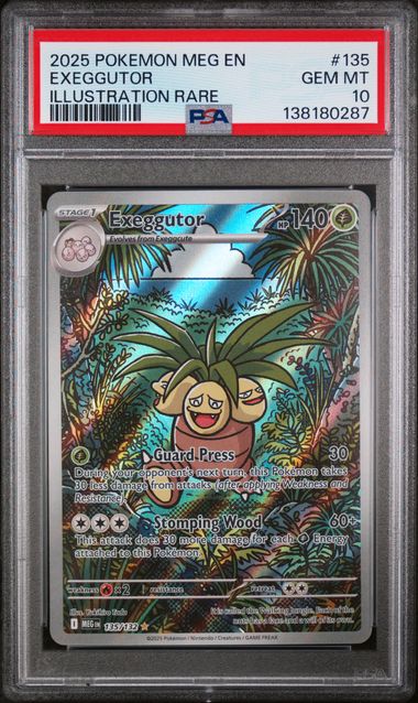 PSA 10 - 2025 POKEMON MEG EN-MEGA EVOLUTION #135 EXEGGUTOR ILLUSTRATION RARE Doe's Cards