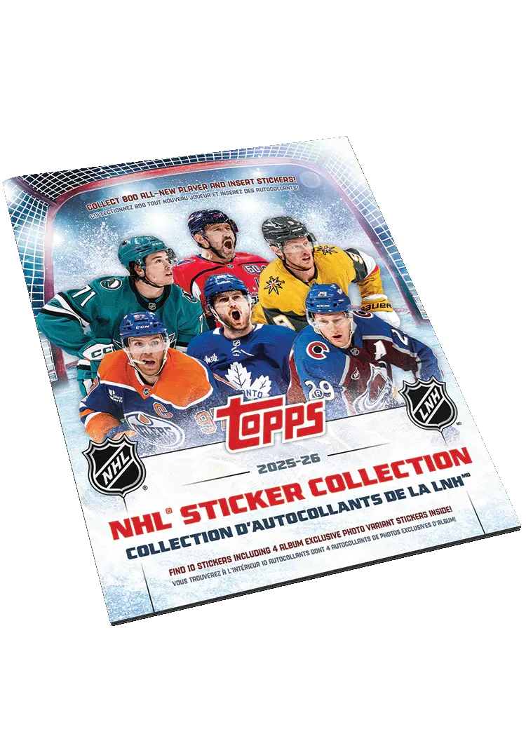 2025-26 Topps NHL Hockey Sticker Collection Album Doe's Cards