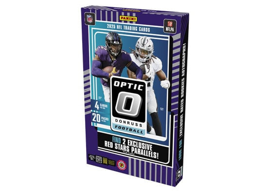 2025 PANINI DONRUSS OPTIC FOOTBALL HOBBY INTERNATIONAL BOX Doe's Cards