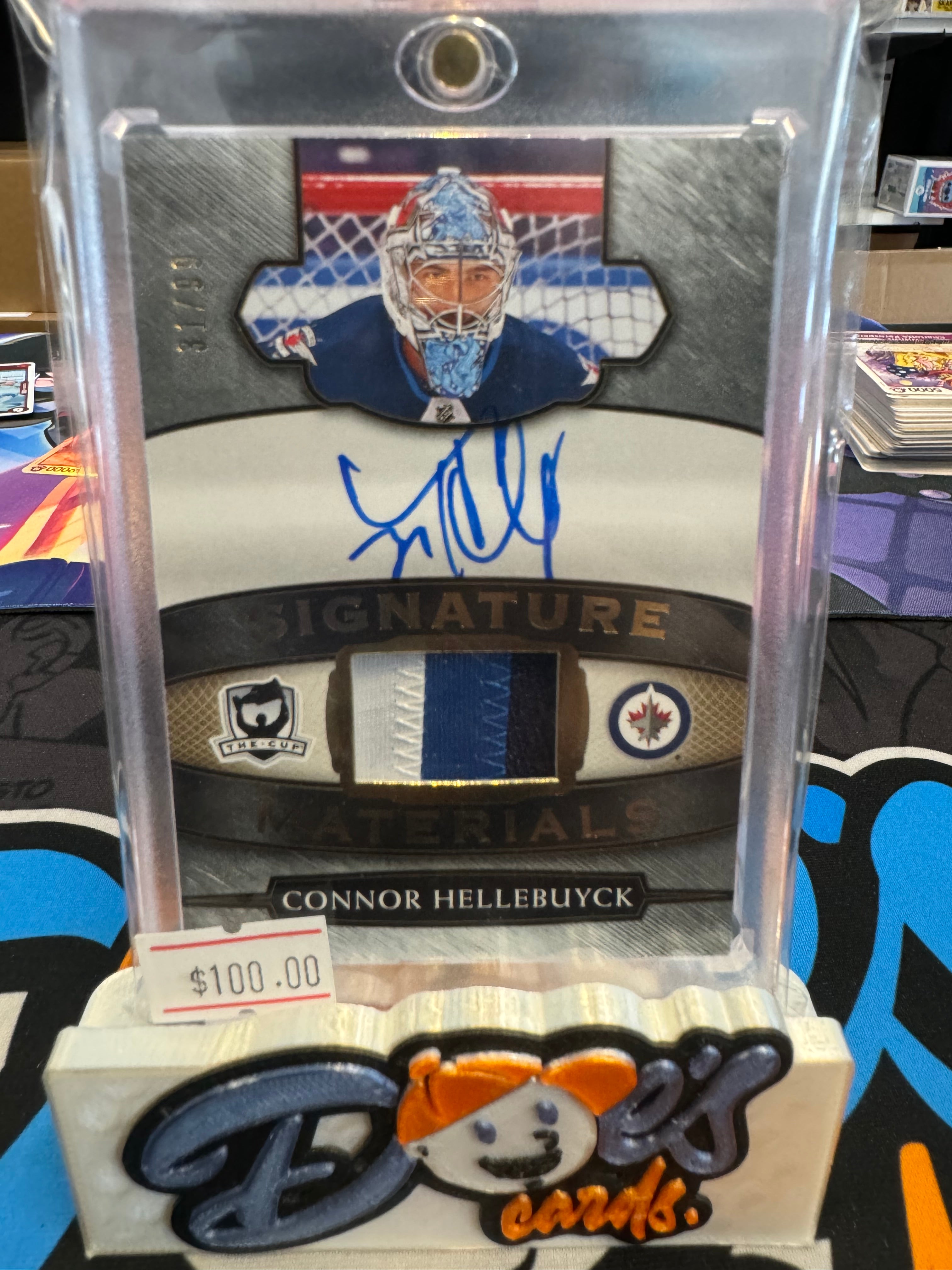 18/19 Upper Deck The Cup - Connor Hellebuyck Signature Materials # /99 - Doe's Cards