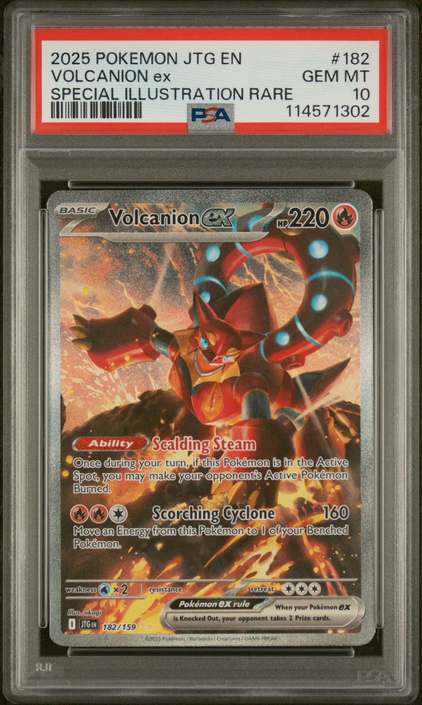 2025 POKEMON JTG EN-JOURNEY TOGETHER #182 VOLCANION EX PSA 10 - Doe's Cards