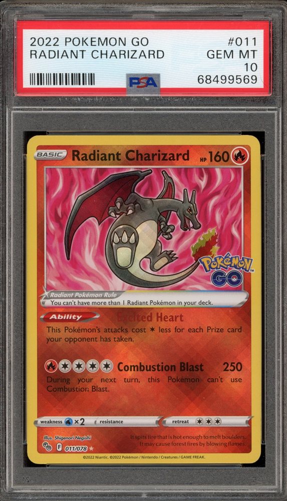 PSA 10 - 2022 POKEMON GO #011 RADIANT CHARIZARD - Doe's Cards