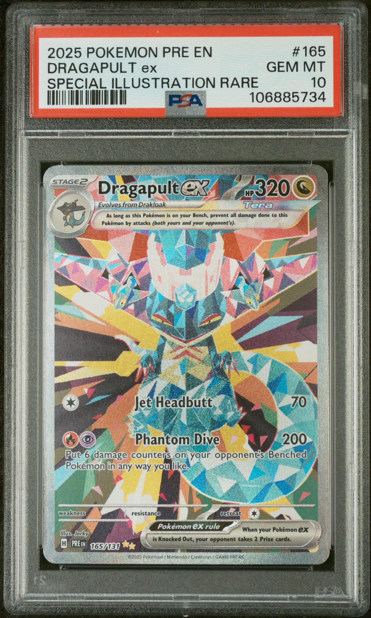 PSA 10 - 2025 POKEMON PRE EN-PRISMATIC EVOLUTIONS #165 DRAGAPULT EX SPECIAL ILLUSTRATION RARE - Doe's Cards