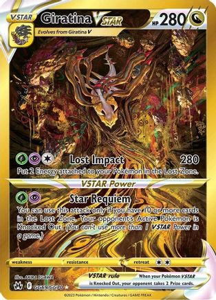 Giratina VSTAR (Secret) GG69/GG70 - Holofoil Crown Zenith Galarian Gallery - Secret Rare Crown Zenith: Galarian Gallery