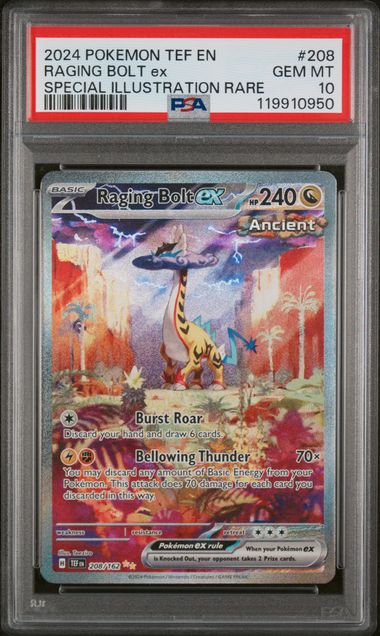 PSA 10 - 024 POKEMON TEF EN-TEMPORAL FORCES #208 RAGING BOLT ex SPECIAL ILLUSTRATION RARE - Doe's Cards