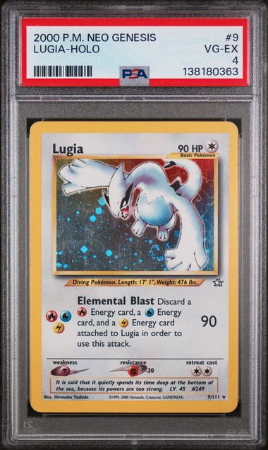 PSA 4 - 2000 POKEMON NEO GENESIS #9 LUGIA-HOLO (SWIRL) Doe's Cards