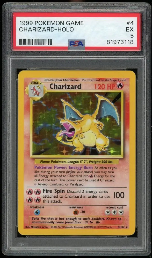 PSA 5 - 1999 POKEMON GAME #4 CHARIZARD-HOLO - Doe's Cards