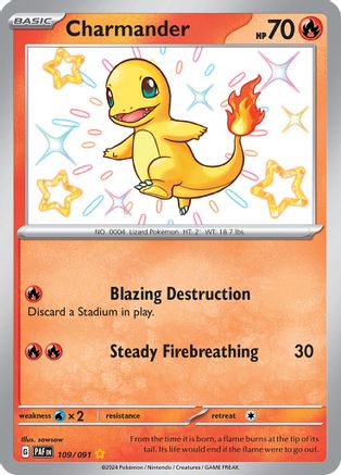 Charmander 109/091 - Holofoil SV Paldean Fates - Shiny Rare SV: Paldean Fates