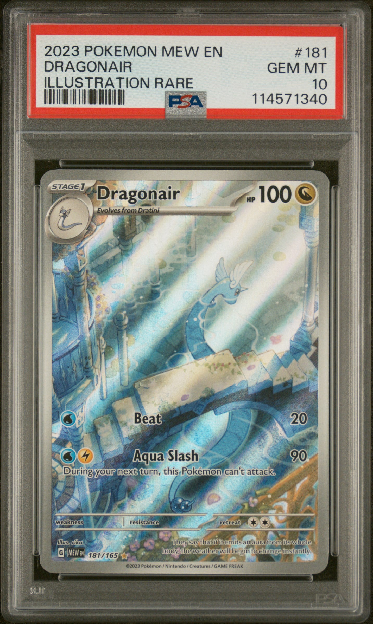 2023 POKEMON MEW EN-151 ILLUSTRATION RARE #181 DRAGONAIR PSA 10 - Doe's Cards