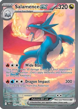 Salamence ex 187/159 - Holofoil SV09 Journey Together - Special Illustration Rare SV09: Journey Together