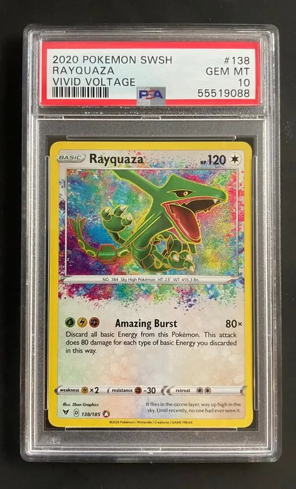 PSA 10 - 2020 POKEMON SWORD & SHIELD VIVID VOLTAGE #138 RAYQUAZA VIVID VOLTAGE - Doe's Cards