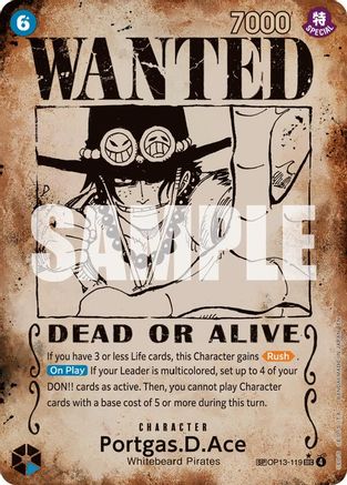 Portgas.D.Ace (119) (Wanted Poster) (OP13-119) - Carrying On His Will Foil Carrying On His Will