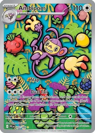Ambipom 107/094 - Holofoil ME02 Phantasmal Flames - Illustration Rare ME02: Phantasmal Flames
