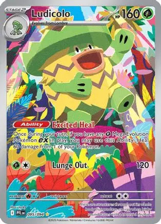 Ludicolo 095/094 - Holofoil ME02 Phantasmal Flames - Illustration Rare ME02: Phantasmal Flames