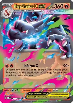 Mega Charizard X ex 013/094 - Holofoil ME02 Phantasmal Flames - Double Rare ME02: Phantasmal Flames