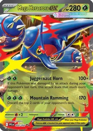 Mega Heracross ex 004/094 - Holofoil ME02 Phantasmal Flames - Double Rare ME02: Phantasmal Flames