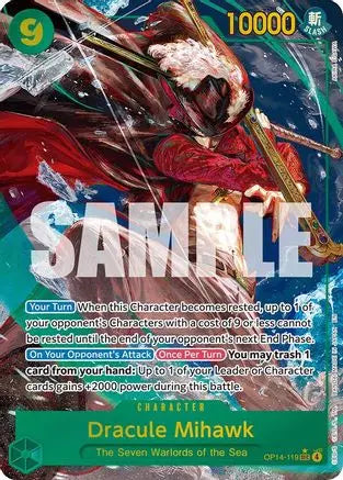 Dracule Mihawk - OP14-119 (Alternate Art) (OP14-119) - The Azure Sea's Seven Foil The Azure Sea's Seven