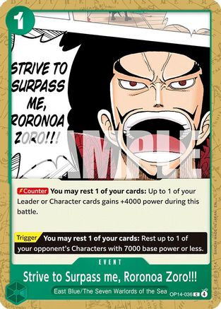 Strive to Surpass me, Roronoa Zoro!!! (OP14-036) - The Azure Sea's Seven The Azure Sea's Seven