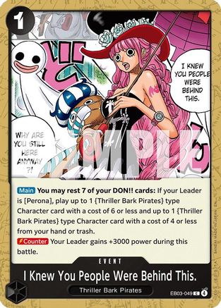 I Knew You People Were Behind This. (EB03-049) - Extra Booster: One Piece Heroines Edition Extra Booster: One Piece Heroines Edition