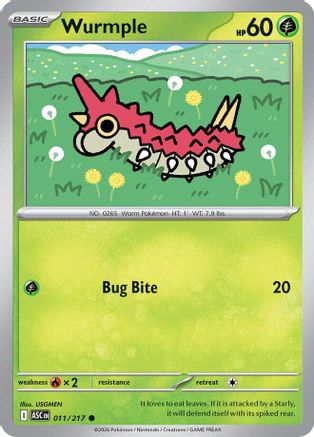 Wurmple 011 - Reverse Holofoil ME Ascended Heroes - Common ME: Ascended Heroes