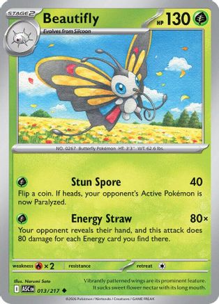 Beautifly 013/217 - Reverse Holofoil ME Ascended Heroes - Uncommon ME: Ascended Heroes
