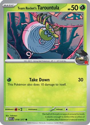 Team Rocket's Tarountula 018 - Reverse Holofoil ME Ascended Heroes - Common ME: Ascended Heroes