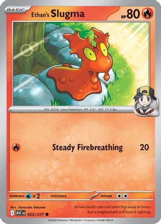 Ethan's Slugma 023 - Reverse Holofoil ME Ascended Heroes - Common ME: Ascended Heroes