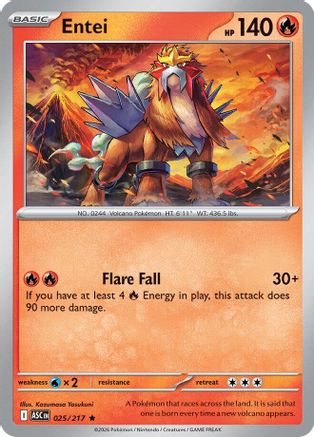 Entei 025 - Reverse Holofoil ME Ascended Heroes - Rare ME: Ascended Heroes