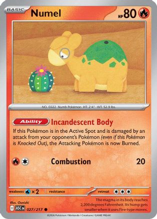 Numel 027/217 - Reverse Holofoil ME Ascended Heroes - Common ME: Ascended Heroes