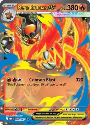 Mega Emboar ex 031/217 - Holofoil ME Ascended Heroes - Double Rare ME: Ascended Heroes