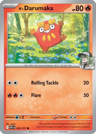N's Darumaka 032 - Reverse Holofoil ME Ascended Heroes - Common ME: Ascended Heroes