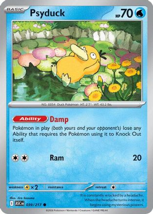 Psyduck 039/217 - Reverse Holofoil ME Ascended Heroes - Common ME: Ascended Heroes