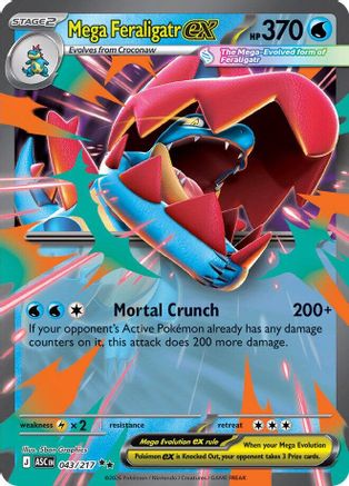 Mega Feraligatr ex 043/217 - Holofoil ME Ascended Heroes - Double Rare ME: Ascended Heroes