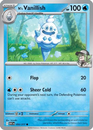 N's Vanillish 050 - Reverse Holofoil ME Ascended Heroes - Common ME: Ascended Heroes