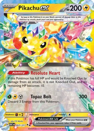 Pikachu ex 057/217 - Holofoil ME Ascended Heroes - Double Rare ME: Ascended Heroes