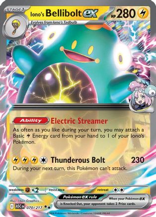 Iono's Bellibolt ex 070/217 - Holofoil ME Ascended Heroes - Double Rare ME: Ascended Heroes