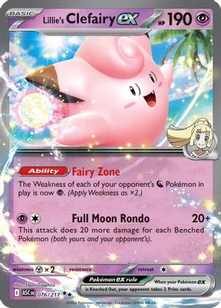 Lillie's Clefairy ex 076/217 - Holofoil ME Ascended Heroes - Double Rare ME: Ascended Heroes