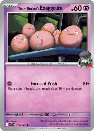Team Rocket's exeggcute 077 - Reverse Holofoil ME Ascended Heroes - Common ME: Ascended Heroes