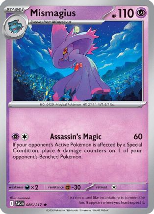 Mismagius 086 - Holofoil ME Ascended Heroes - Rare ME: Ascended Heroes