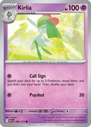 Kirlia 088 - Reverse Holofoil ME Ascended Heroes - Common ME: Ascended Heroes